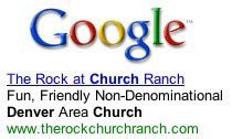 The Rock at Church Ranch Google ad screen shot