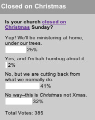 Is your church closed on Christmas Sunday?