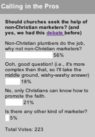 Should churches seek the help of non-Christian marketers?