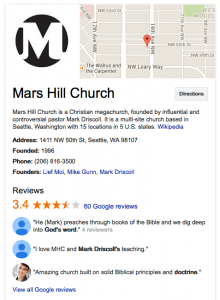 Church Recommendations on Google