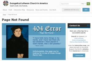 Evangelical Lutheran 404 error page