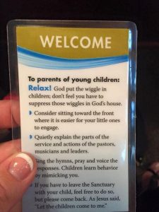 Welcome children pew card